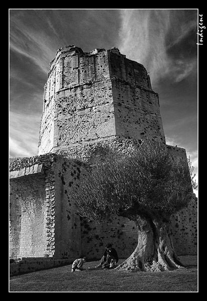 Au pied de la Tour Magne