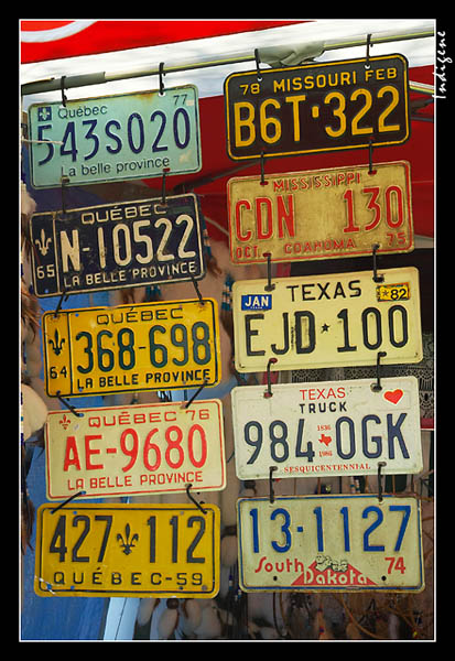 Les plaques d'immatriculation