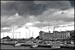 photo Port de Banyuls en noir et blanc